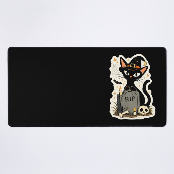 Item preview, Spooky Halloween Black Cat - Witch Cat RIP Graveyard Tombstone Dark Art Gift designed and sold by Artycom.