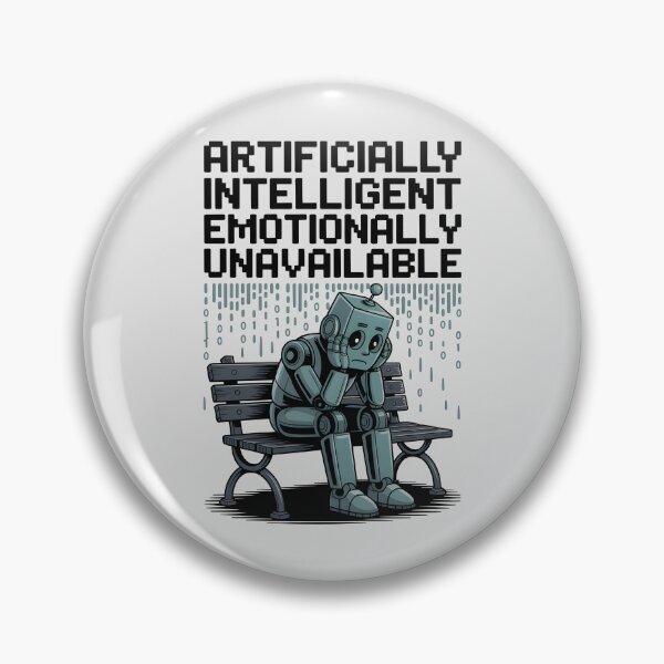 Artikelvorschau, Künstlich intelligent, aber emotional unerreichbar – Lustiges KI-Roboterdesign entworfen und verkauft von Jollys-ArtShop.