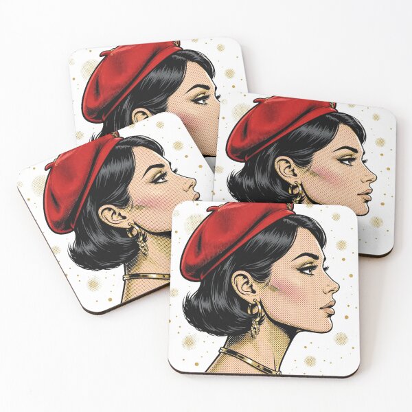 Item preview, PARISIAN BÉRET - Elegant Profile Pop Art Girl designed and sold by MAISON SYLVIE.