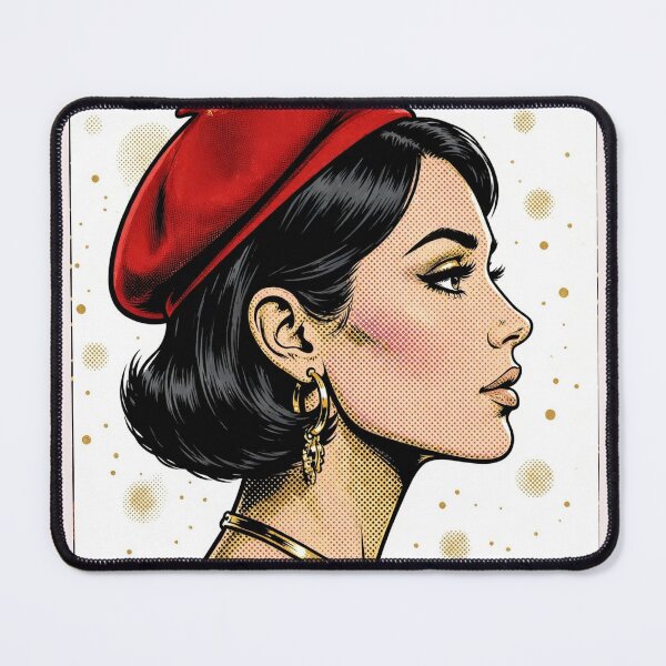 Item preview, PARISIAN BÉRET - Elegant Profile Pop Art Girl designed and sold by MAISON SYLVIE.