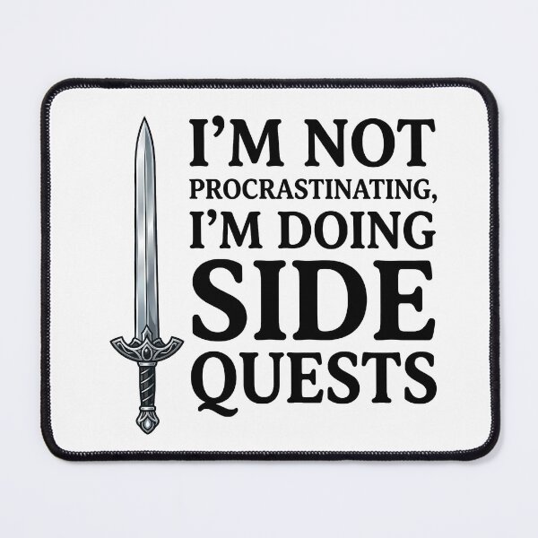 Item preview, I'm not procrastinating I'm doing Side Quests - Cute Fantasy Gamer T-Shirt designed and sold by LoFizzy.