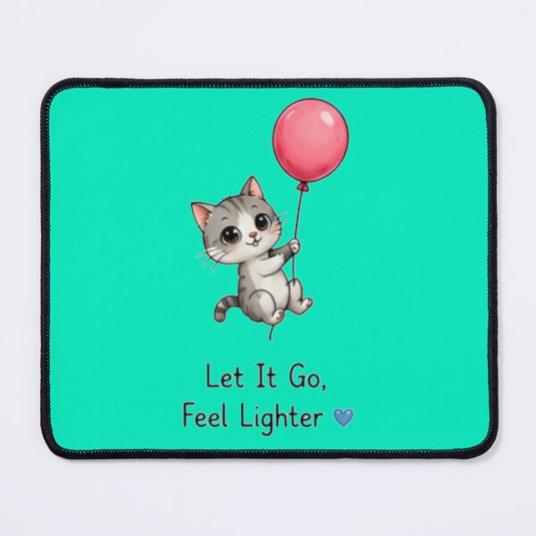 Item preview, Let It Go, Feel Lighter Cute Balloon Kitten designed and sold by DailyDoodlesBySumbul.