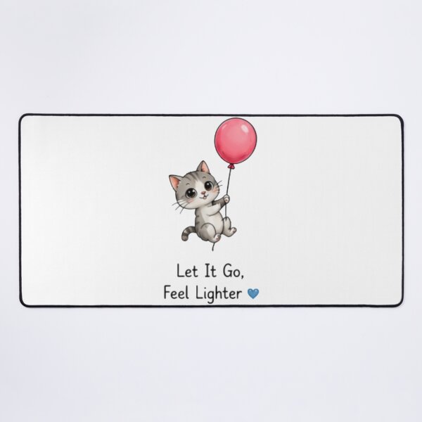 Item preview, Let It Go, Feel Lighter Cute Balloon Kitten designed and sold by DailyDoodlesBySumbul.