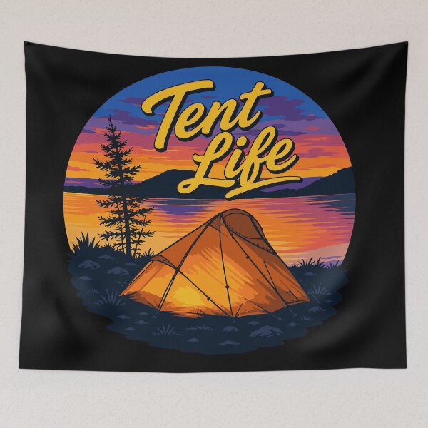 Item preview, Tent Life Sunset Lakeside Camping designed and sold by ClubVacay.