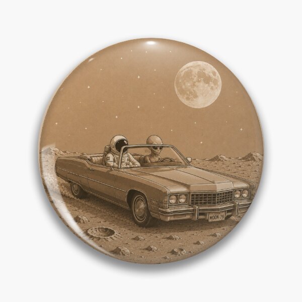 Item preview, Astronaut And Alien Cruising In Convertible Car Sepia Space Art designed and sold by Leogasup.