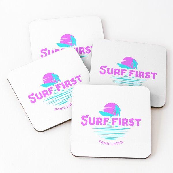 Item preview, Surf First Panic Later T Shirt designed and sold by konaheddesigns.