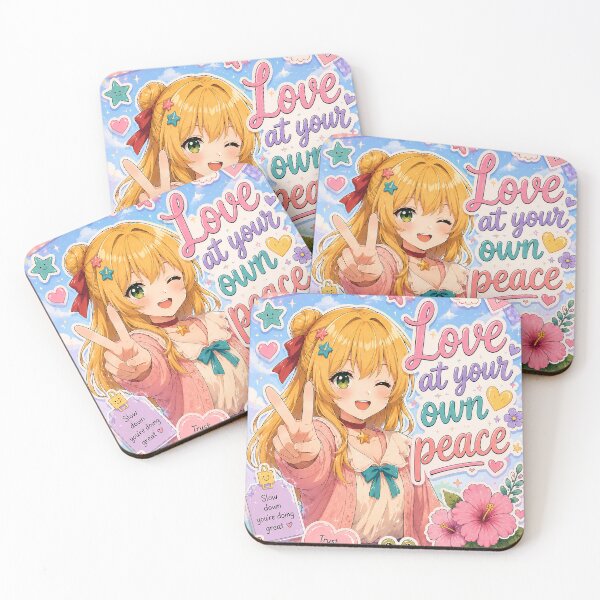 Item preview, Love at Your Own Peace – Kawaii Anime Self Love Sticker | Cute Mental Health Art | Coquette Journal & Phone Case designed and sold by OlgaLuna_design.