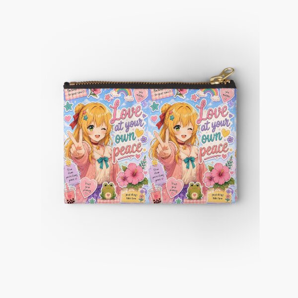 Item preview, Love at Your Own Peace – Kawaii Anime Self Love Sticker | Cute Mental Health Art | Coquette Journal & Phone Case designed and sold by OlgaLuna_design.