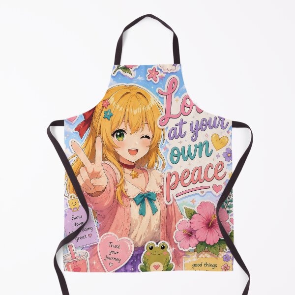 Item preview, Love at Your Own Peace – Kawaii Anime Self Love Sticker | Cute Mental Health Art | Coquette Journal & Phone Case designed and sold by OlgaLuna_design.