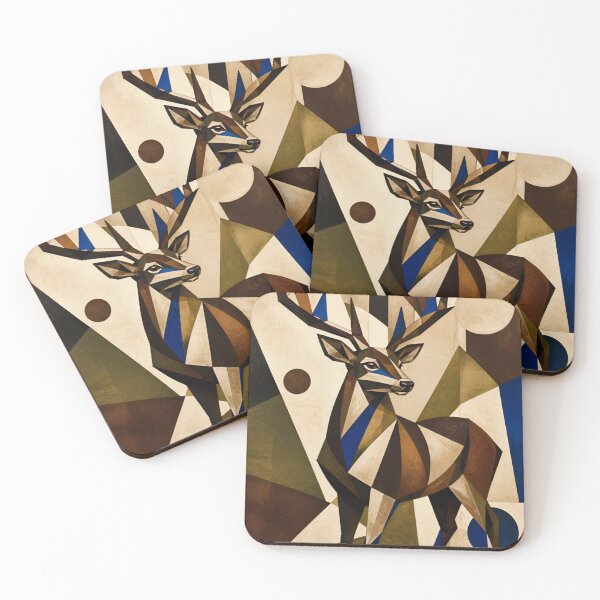 Item preview, Cubist Deer Stag Abstract Geometric Animal designed and sold by inkaylindesign.