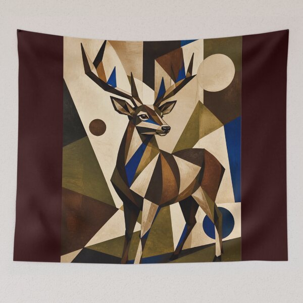 Item preview, Cubist Deer Stag Abstract Geometric Animal designed and sold by inkaylindesign.