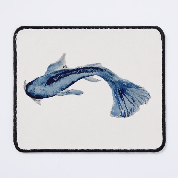 Item preview, Blue Longtail Koi Fish Watercolor Painting designed and sold by Midnight Madness Arts.