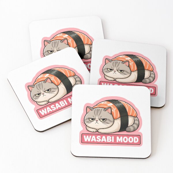 Item preview, Grumpy Sushi Cat Salmon Nigiri Meme designed and sold by RareVisuals.