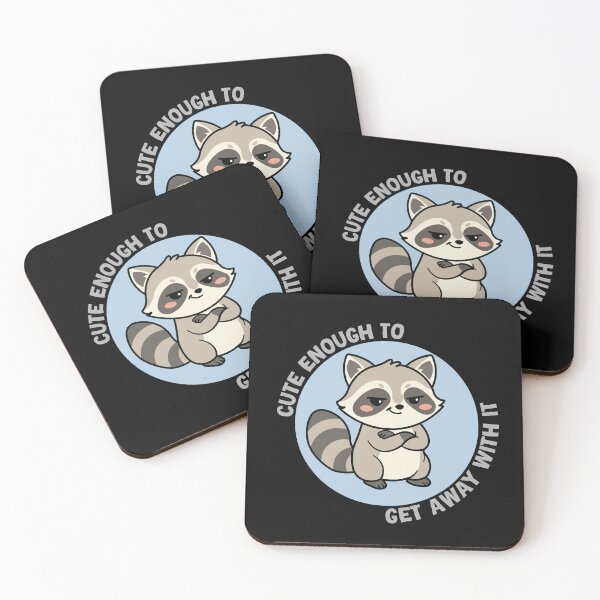 Item preview, Cute Enough to Get Away With It Raccoon Shirt | Funny Sassy Trash Panda Graphic Tee designed and sold by Hallowed Artistry.