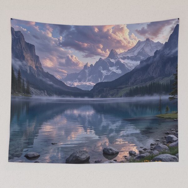 Item preview, Alpine Serenity: The Mirror-Like Lake designed and sold by Crazy Ronald.