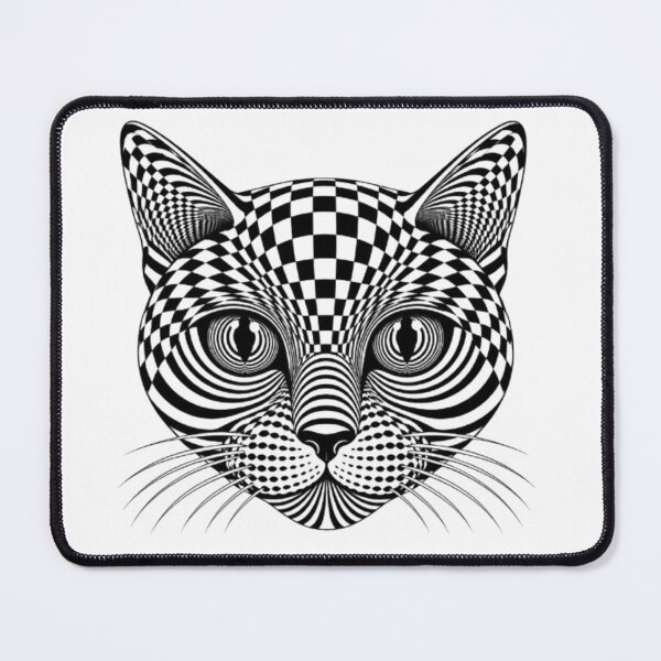 Item preview, Hypnotic Op Art Cat Portrait designed and sold by Snurly.