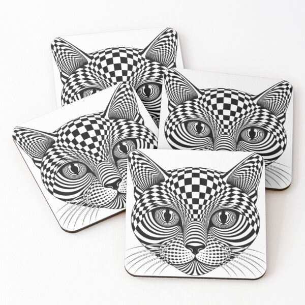 Item preview, Hypnotic Op Art Cat Portrait designed and sold by Snurly.