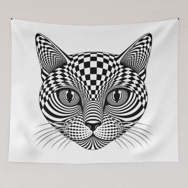Item preview, Hypnotic Op Art Cat Portrait designed and sold by Snurly.