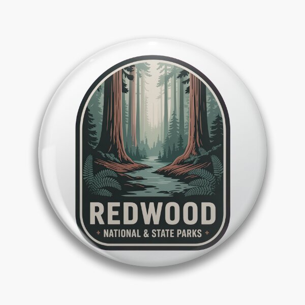 Item preview, Redwood National and State Parks Vintage Travel Badge designed and sold by Teelogic.