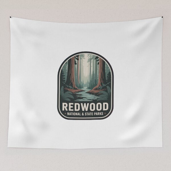 Item preview, Redwood National and State Parks Vintage Travel Badge designed and sold by Teelogic.