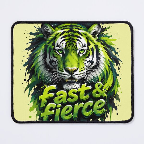 Item preview, Fast & Fierce Tiger – Green & Black Wild Animal Art designed and sold by SamiOmar94.
