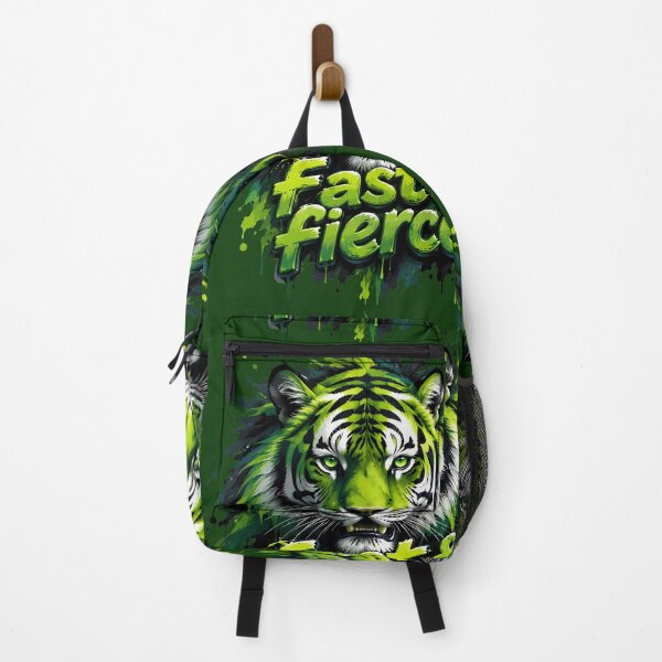 Item preview, Fast & Fierce Tiger – Green & Black Wild Animal Art designed and sold by SamiOmar94.
