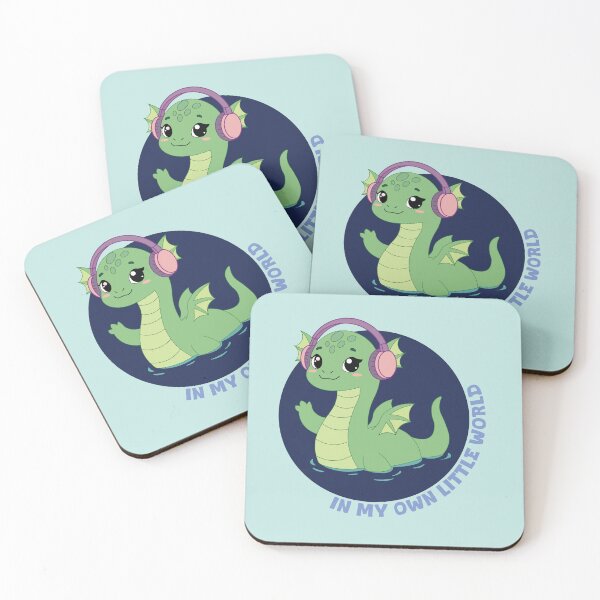 Item preview, In My Own Little World | Cute Nessie Headphones Kawaii Loch Ness Monster designed and sold by Hallowed Artistry.