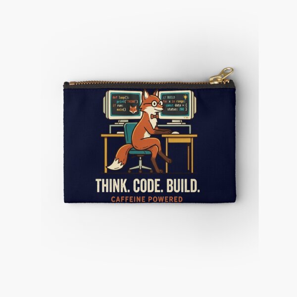 Item preview, Think Code Build – Programmer Fox Tee designed and sold by Dogandesighn.