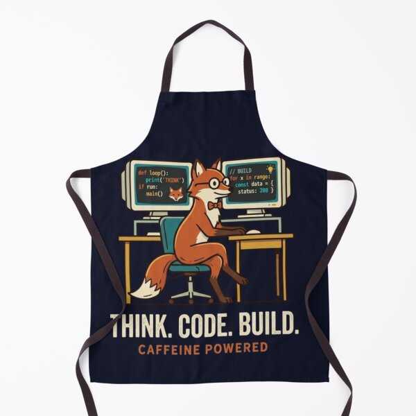 Item preview, Think Code Build – Programmer Fox Tee designed and sold by Dogandesighn.