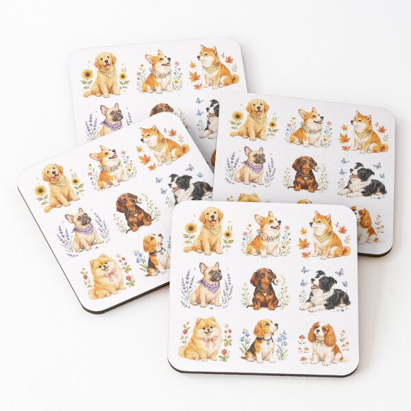 Item preview, Cute Watercolor Dog Breeds Collection | 9 Adorable Puppies | Cozy Cottagecore Animal Art designed and sold by Crimsonstudio82.