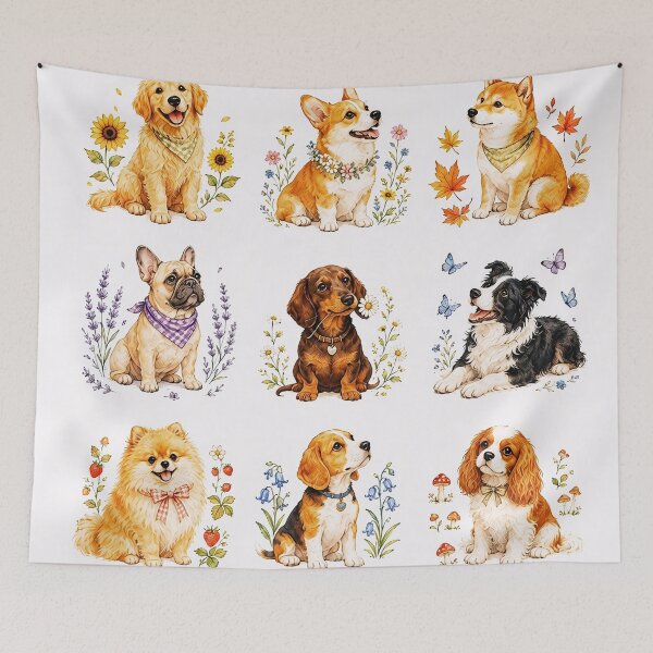 Item preview, Cute Watercolor Dog Breeds Collection | 9 Adorable Puppies | Cozy Cottagecore Animal Art designed and sold by Crimsonstudio82.