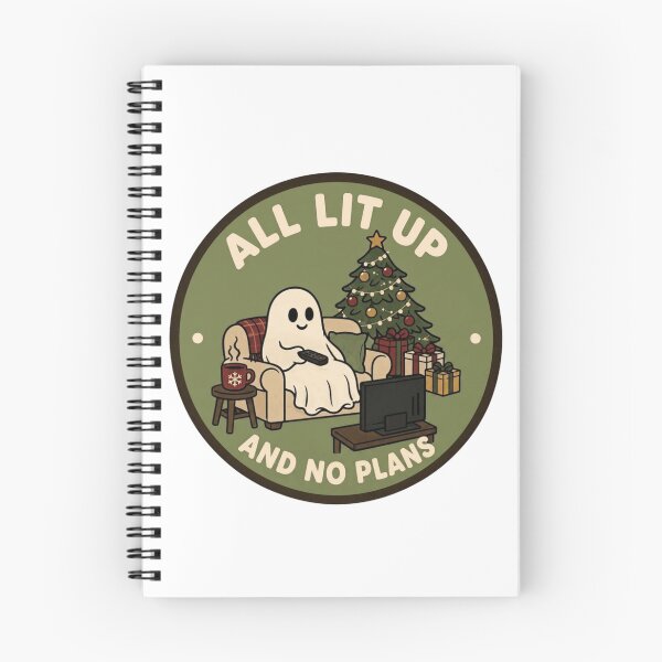 Item preview, All Lit Up and No Plans Ghost Christmas designed and sold by LuloCreative.