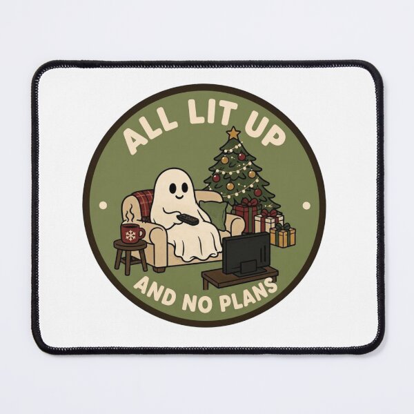 Item preview, All Lit Up and No Plans Ghost Christmas designed and sold by LuloCreative.