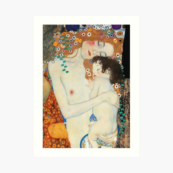 Gustav Klimt Artwork "Mother and Child" Art Print