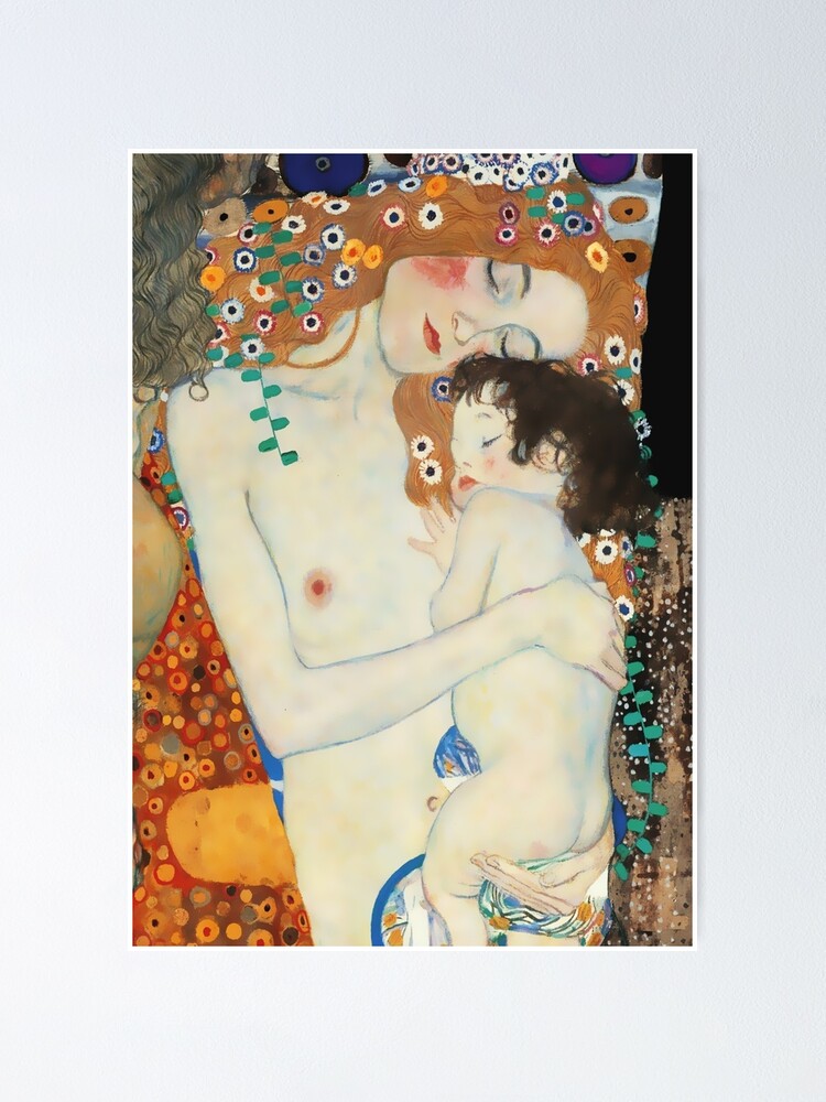 Alternate view of Gustav Klimt Artwork "Mother and Child" Poster