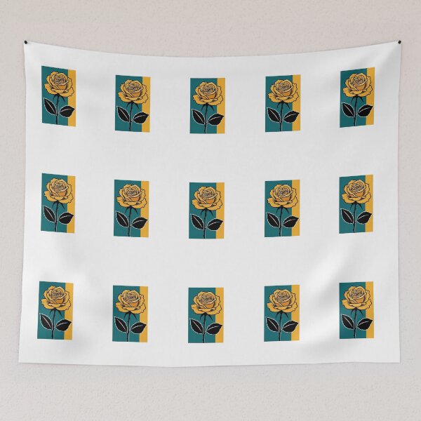 Item preview, Bold Yellow Rose - Retro Pop Art Floral Illustration designed and sold by Dzblack.