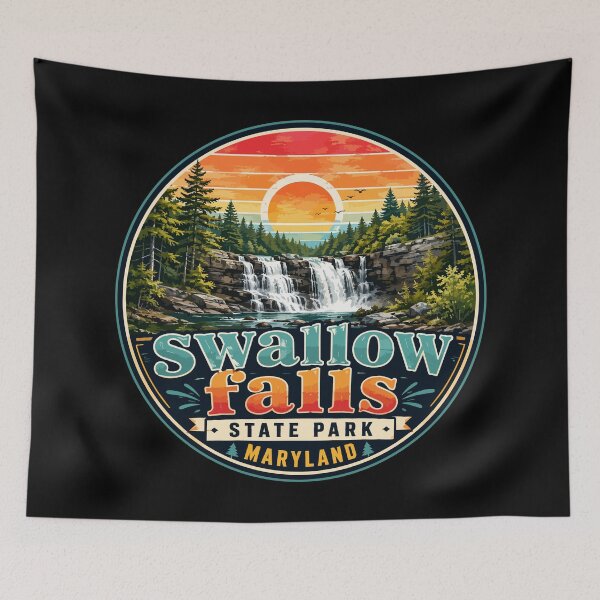 Item preview, Swallow Falls State Park Maryland Watercolor Travel designed and sold by TomFrontierArt.