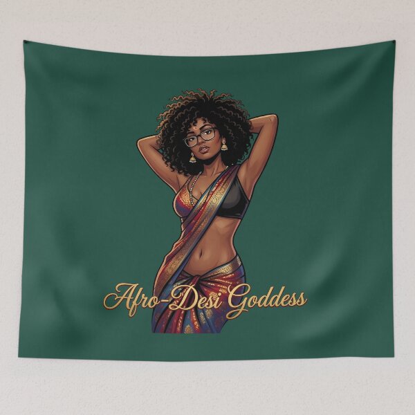 Item preview, Afro-Desi Goddess - Celebrating Multicultural Fusion designed and sold by digitalbob60.