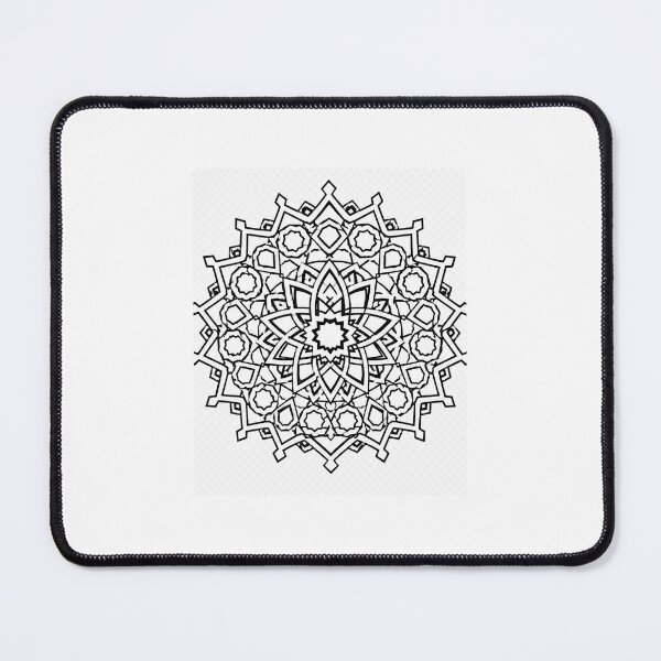 Item preview, Minimalist Mamluk Crown Rosette | Islamic Geometric Pattern | Black and White Vector designed and sold by DesertInkArt.