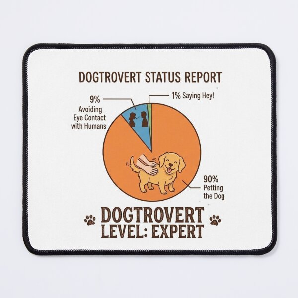 Item preview, Dogtrovert Status Report Funny Pie Chart - Dogtrovert Level Expert designed and sold by Neurospicy Trolls.