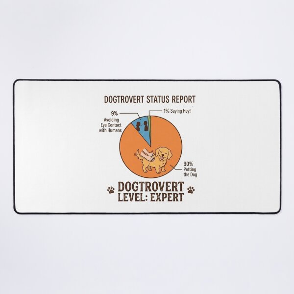 Item preview, Dogtrovert Status Report Funny Pie Chart - Dogtrovert Level Expert designed and sold by Neurospicy Trolls.