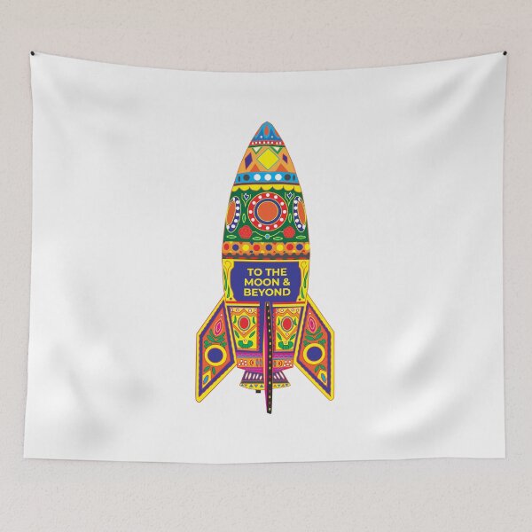 Item preview, Pakistani Truck Art Rocket To The Moon And Beyond designed and sold by KromaDesignLab.