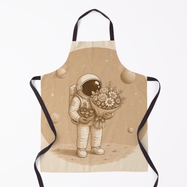 Item preview, Astronaut Holding Flowers And Chocolates Romantic Sepia Space Art designed and sold by Leogasup.