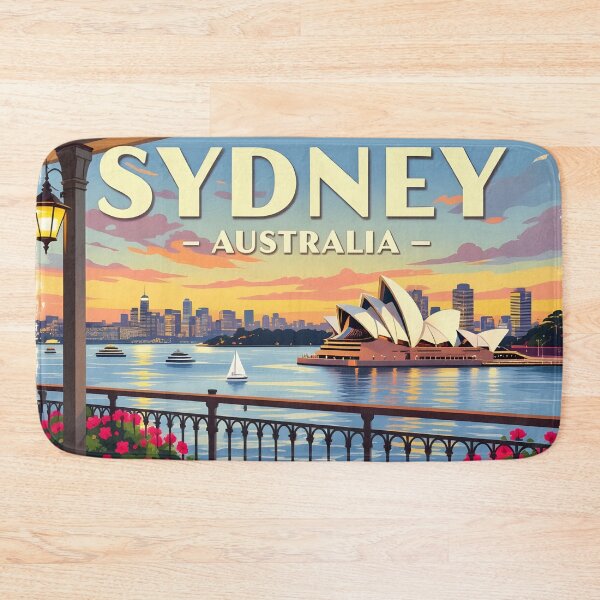 Item preview, Sydney Harbour Balcony Dining, Australia: Vintage-Style Painterly Travel Poster designed and sold by LSVart.