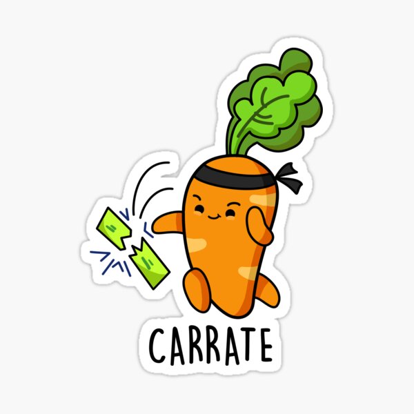 Carrate Funny Carrot Karate Puns Sticker