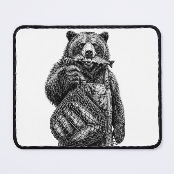 Item preview, Bear Salmon Fishing designed and sold by Fat Mustache Designs.