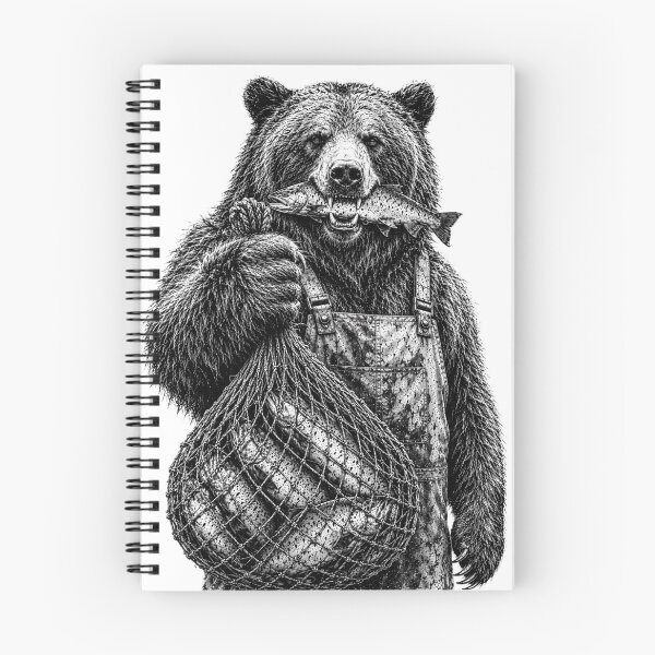 Item preview, Bear Salmon Fishing designed and sold by Fat Mustache Designs.