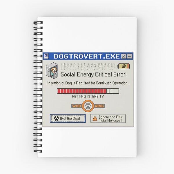 Item preview, Dogtrovert.exe Funny Retro Error - Social Energy Critical Error Pet The Dog designed and sold by Neurospicy Trolls.
