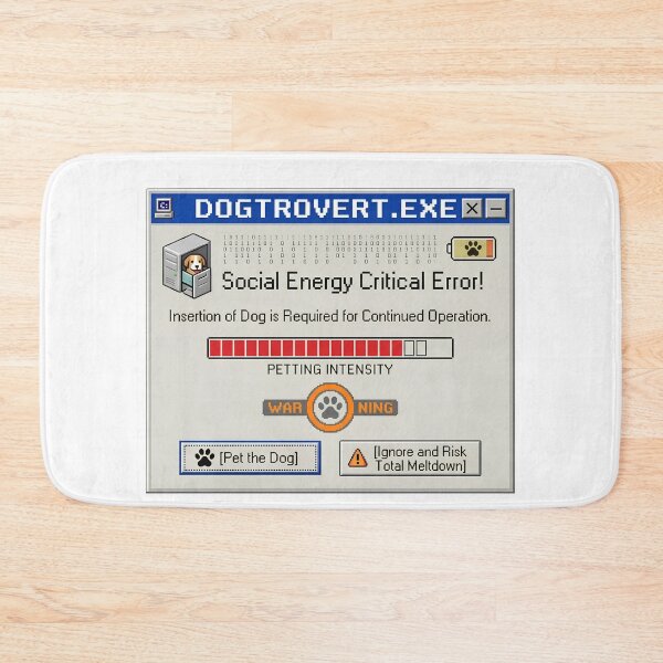 Item preview, Dogtrovert.exe Funny Retro Error - Social Energy Critical Error Pet The Dog designed and sold by Neurospicy Trolls.