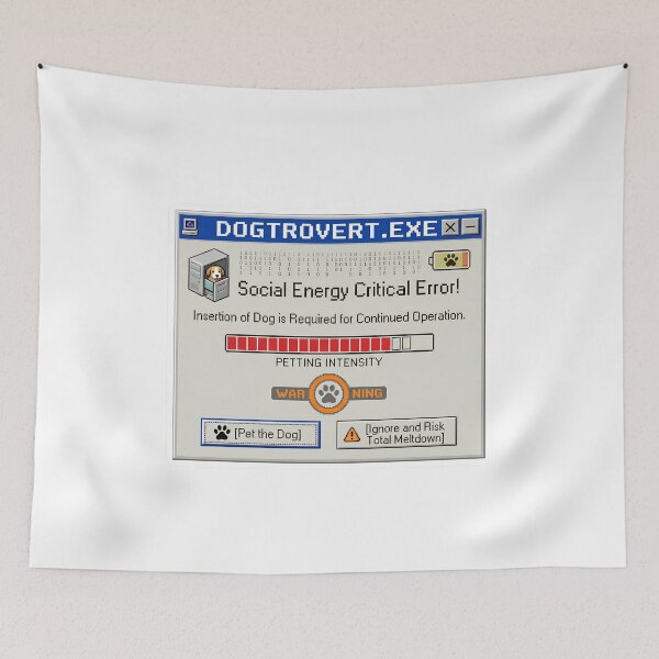 Item preview, Dogtrovert.exe Funny Retro Error - Social Energy Critical Error Pet The Dog designed and sold by Neurospicy Trolls.